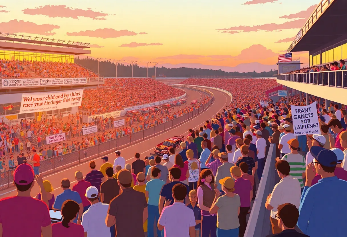 Recognition ceremony at Bristol Motor Speedway celebrating local heroes.