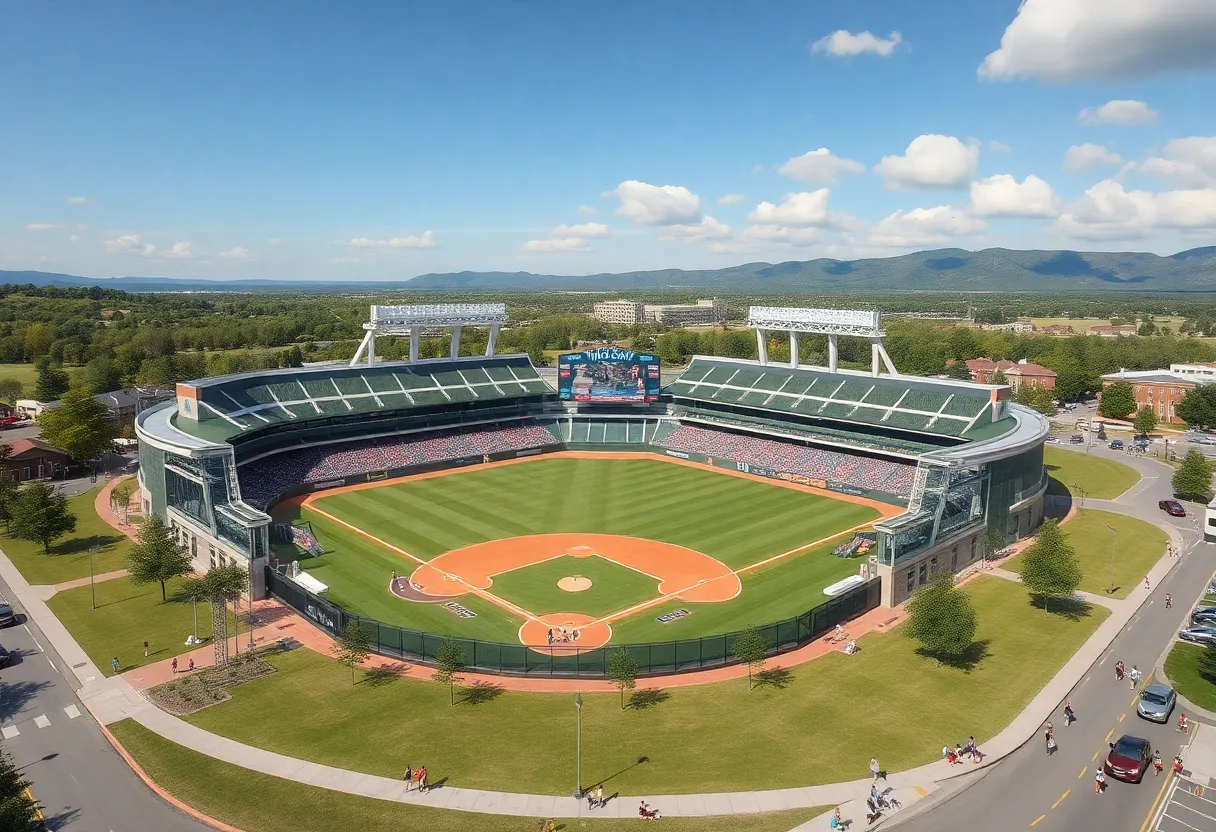 Architectural rendering of the new multi-use stadium in Bristol, Virginia