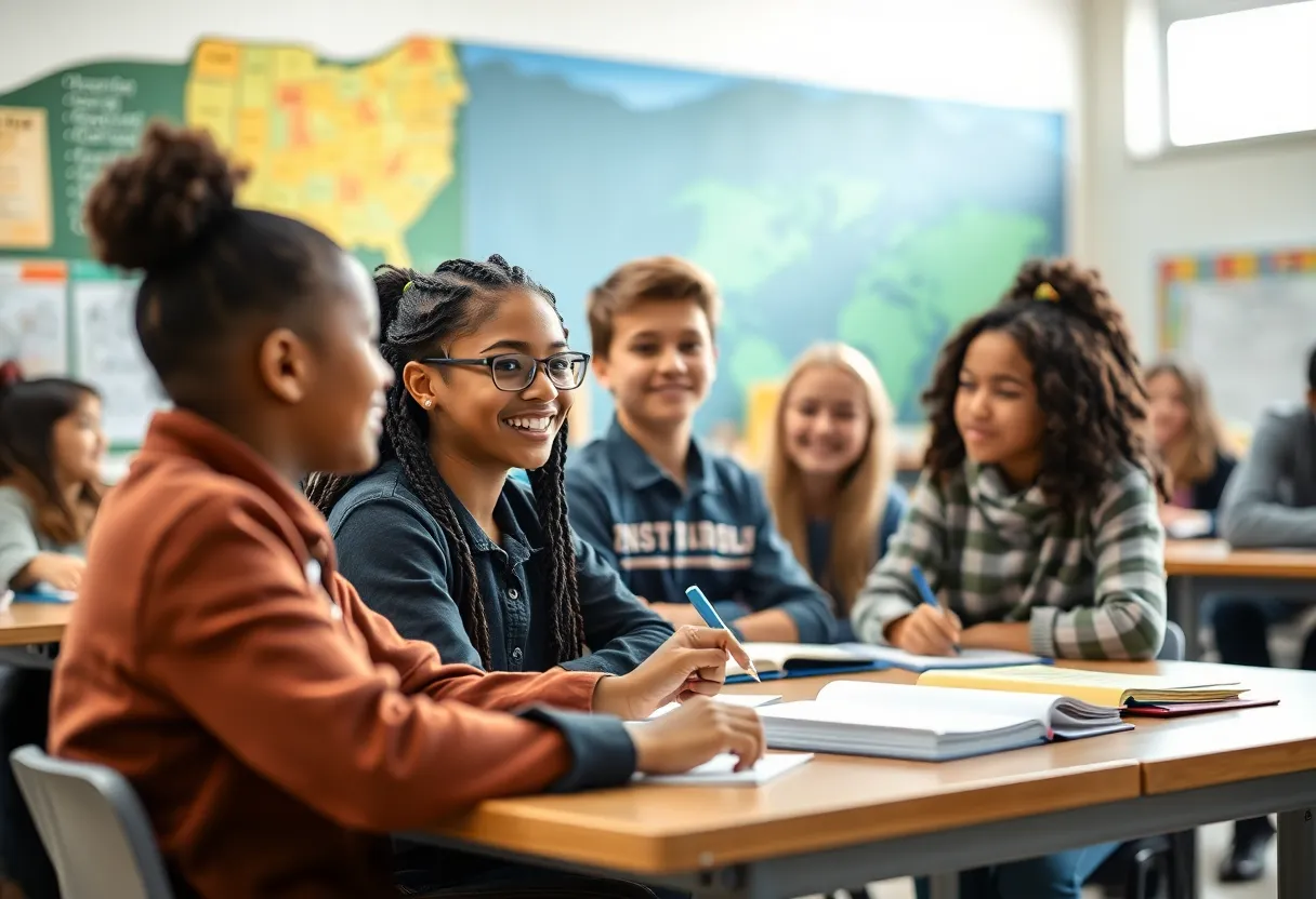 Students in a classroom demonstrating academic engagement