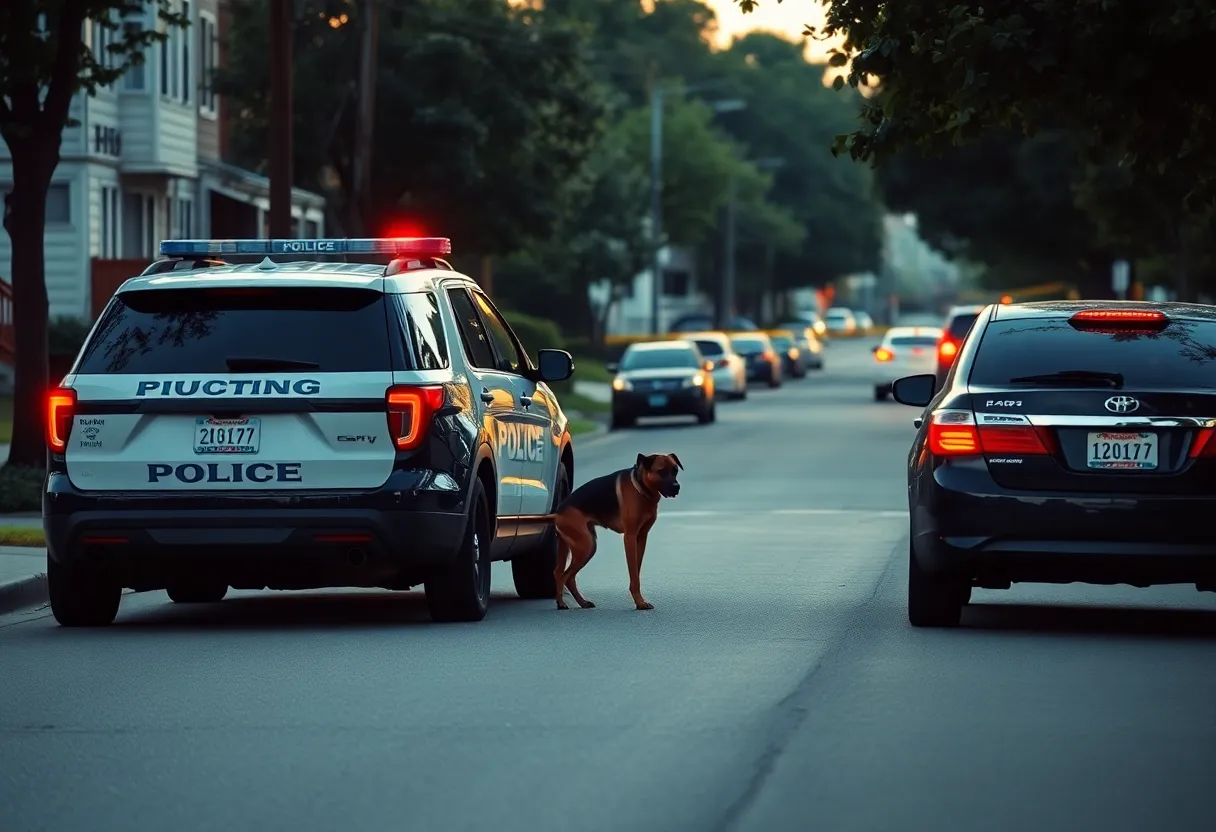 Police vehicle at a drug bust scene in Bristol, Virginia.
