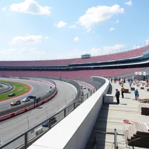 Construction at Bristol Motor Speedway ahead of the Night Race