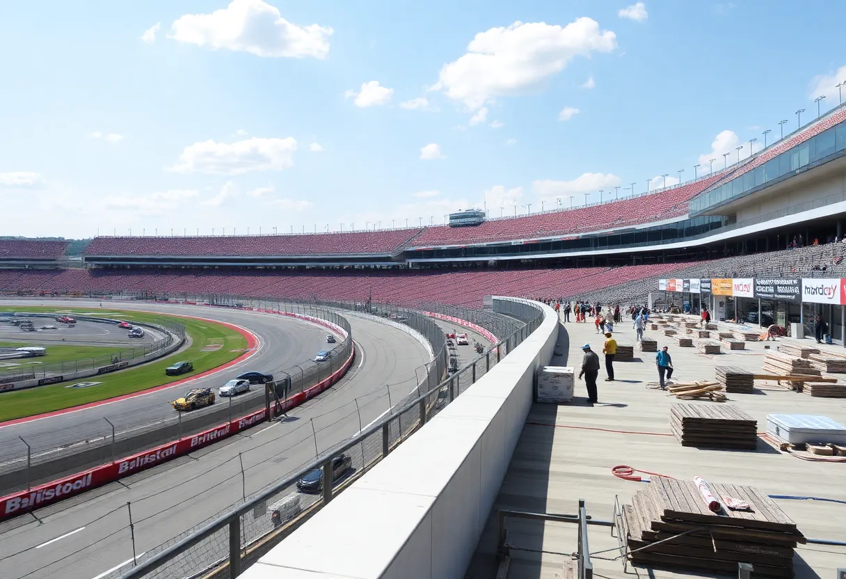 Construction at Bristol Motor Speedway ahead of the Night Race