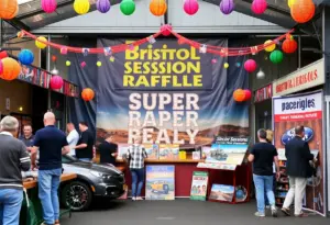 Participants at the Bristol Sessions Super Raffle purchasing tickets