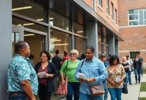Bristol VA office with residents participating in community activities