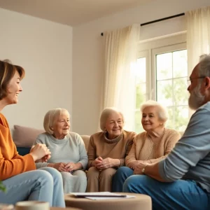 Family gathering celebrating the memory of a loved one