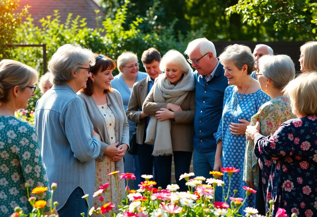 Community members gathering together to remember and celebrate Marie Johnson's life