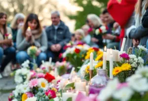 A community gathering in tribute to lost loved ones