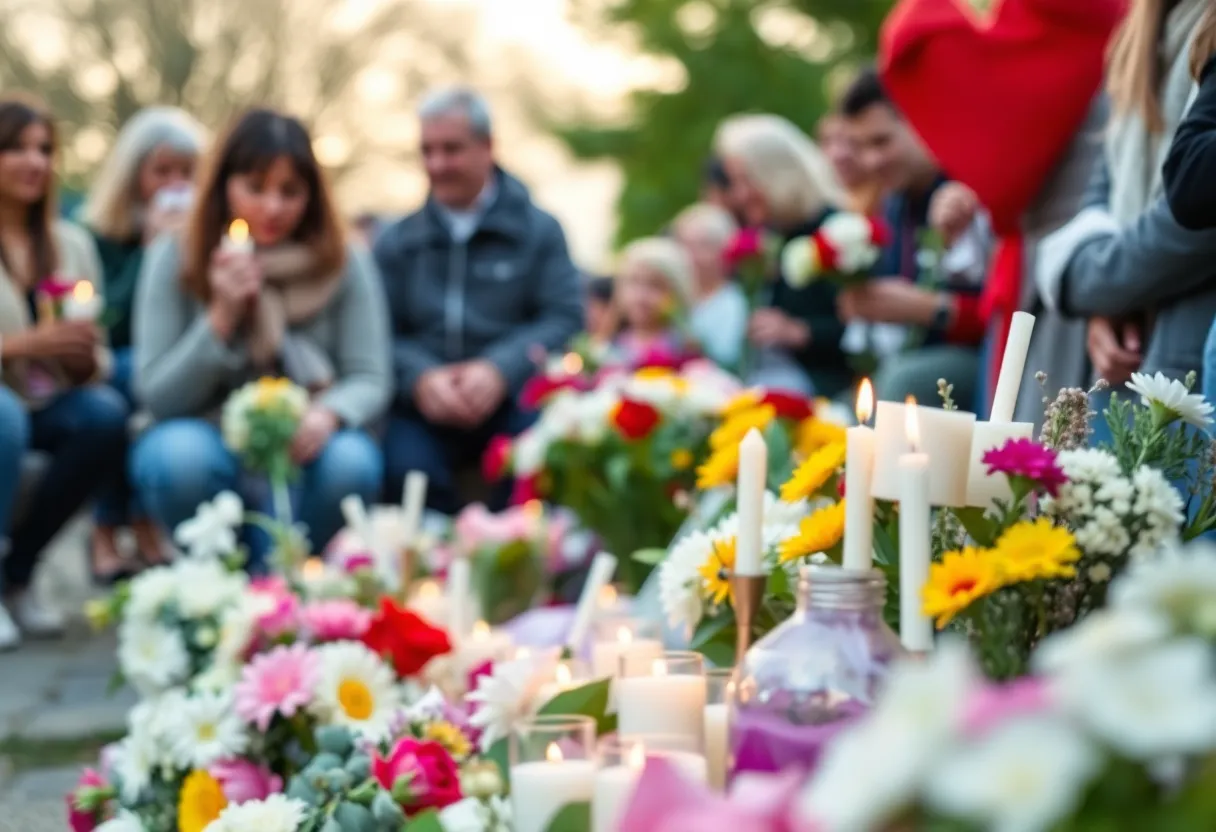 A community gathering in tribute to lost loved ones