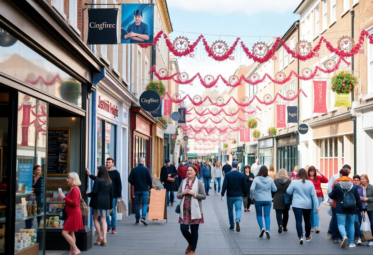 Busy street in Downtown Bristol during community events
