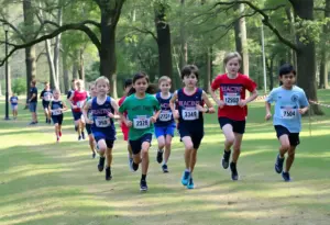 Middle school runners competing at the Bristol Cross event