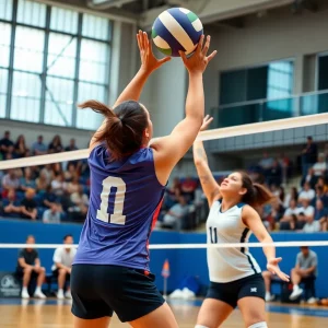 Hidden Valley Titans celebrating their victory at the volleyball tournament.