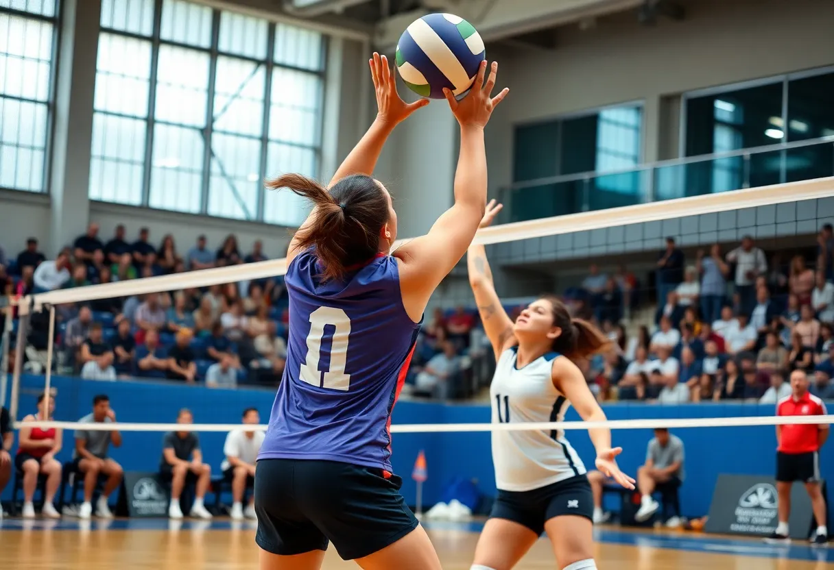 Hidden Valley Titans celebrating their victory at the volleyball tournament.