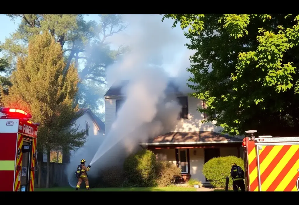 Firefighters responding to a house fire in Bristol, Virginia