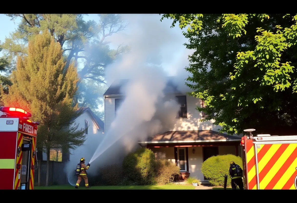 Firefighters responding to a house fire in Bristol, Virginia