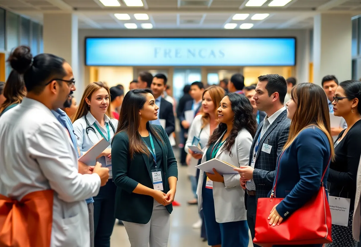 Attendees at a healthcare hiring event in Johnson City