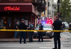Police responding to a shooting incident outside a bar