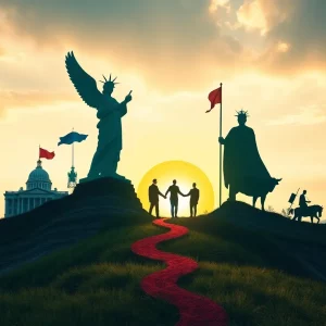 Illustration symbolizing political change and generational shift in leadership.