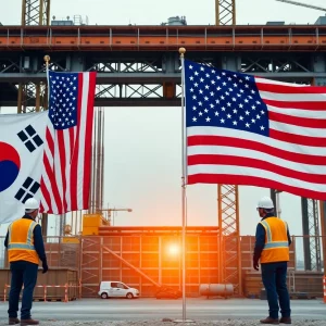 Construction site representing South Korea's investment in the U.S.