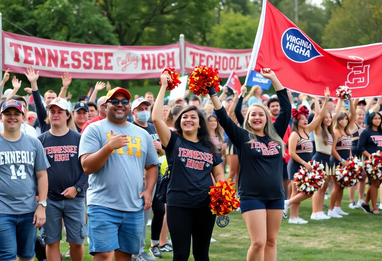 Community pep rally for Tennessee High and Virginia High fans