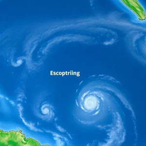 Meteorological map tracking the potential development of Tropical Storm Gabrielle in the Atlantic