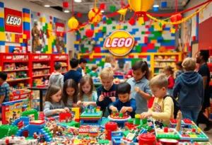 Families celebrating at Bristol Bricks with Legos