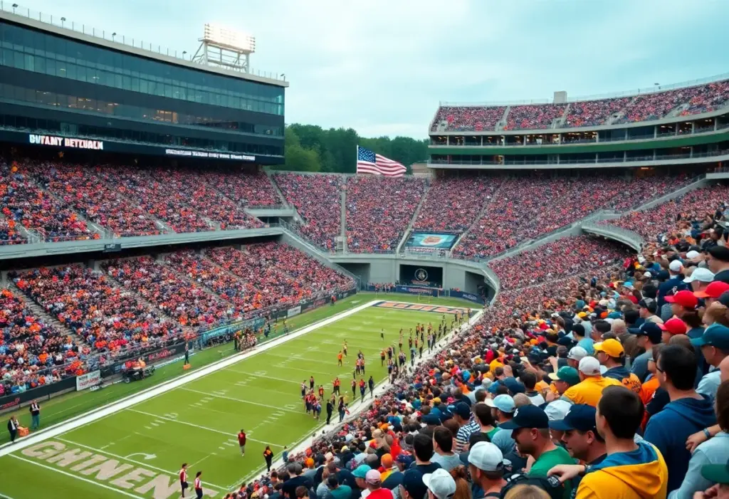 Crowd at a college football game in Bristol
