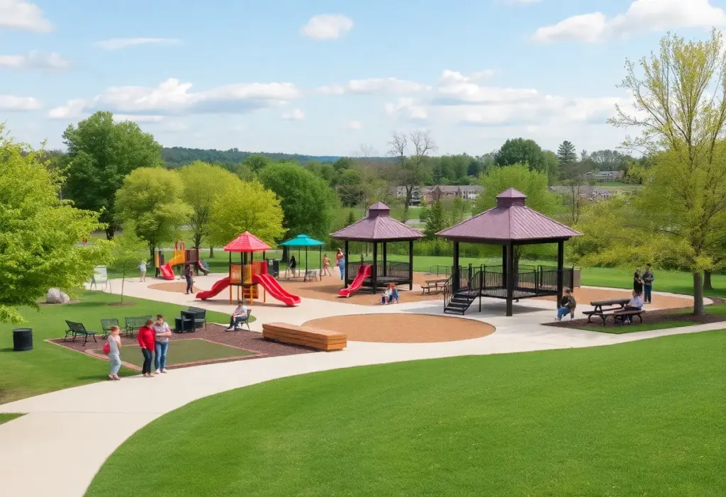 Families enjoying recreational activities in a public park in Bristol, Tennessee.