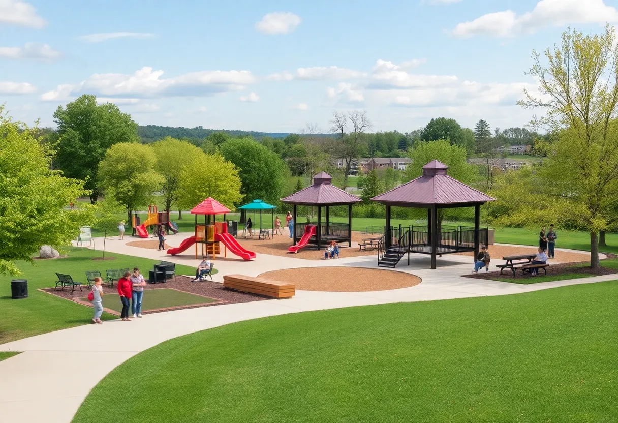 Families enjoying recreational activities in a public park in Bristol, Tennessee.
