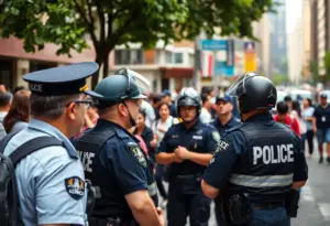 Police officers on duty in Bristol engaging with the community