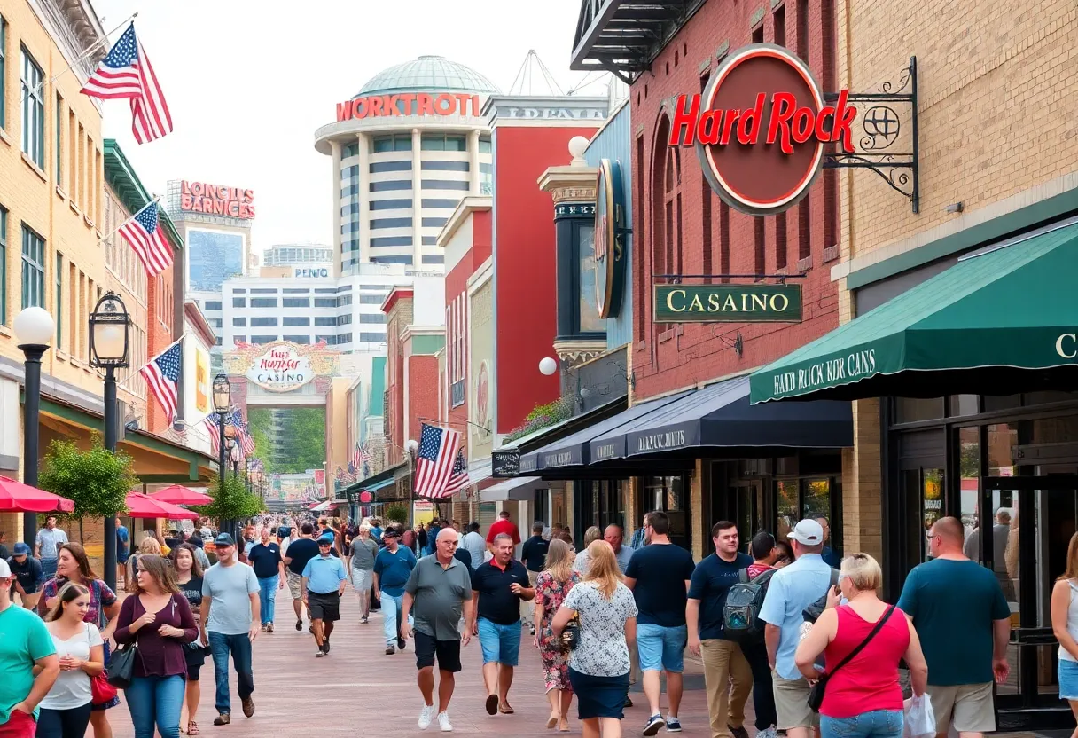Tourists enjoying various activities in Bristol, Virginia.