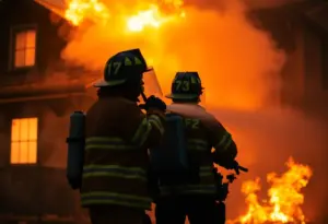 Bristol Virginia firefighters extinguishing a fire