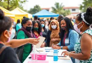 Community members participating in a health fair in Bristol