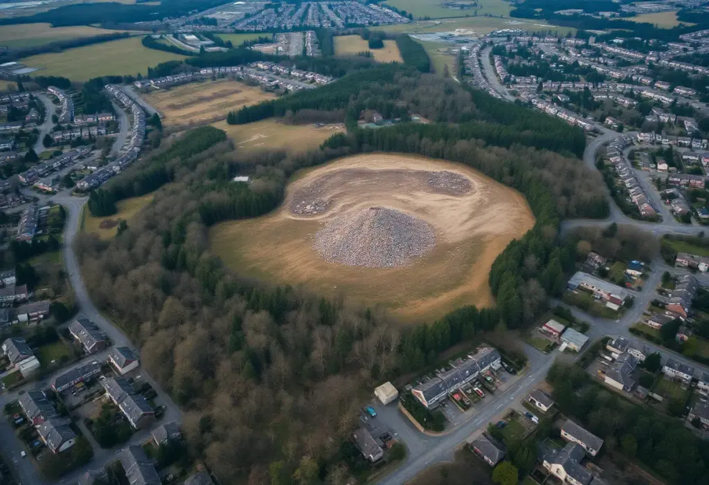 Aerial view of Bristol, Virginia landfill showcasing environmental issues