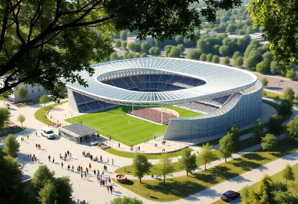 Concept art of the new multi-use stadium in Bristol, Virginia