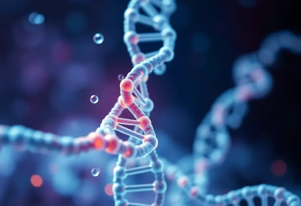 Abstract representation of biomedical innovation in healthcare.