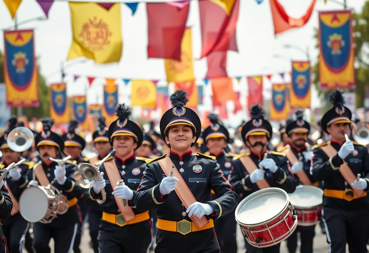 Campbell County High School Marching Band performing at a competition