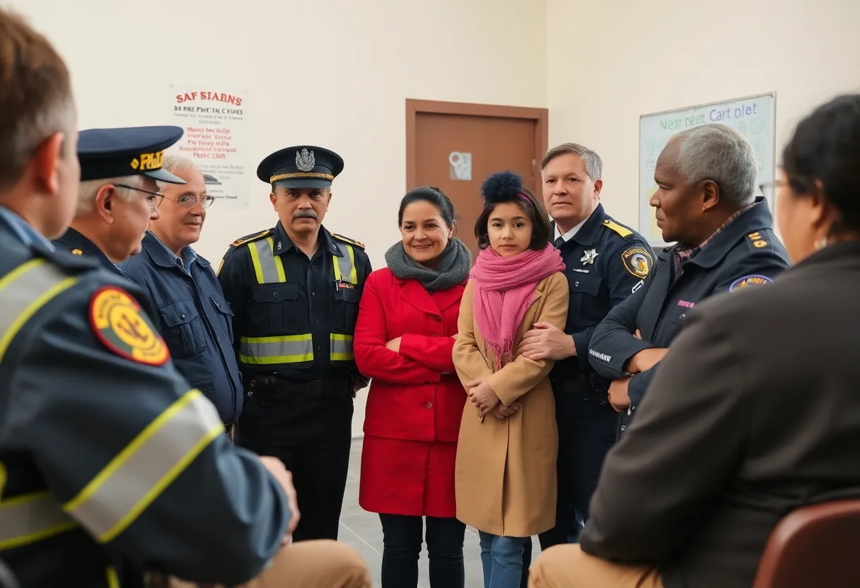 A community meeting focused on child protection and safety initiatives.