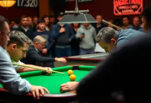 DJ Brads celebrating his victory at the billiards tournament