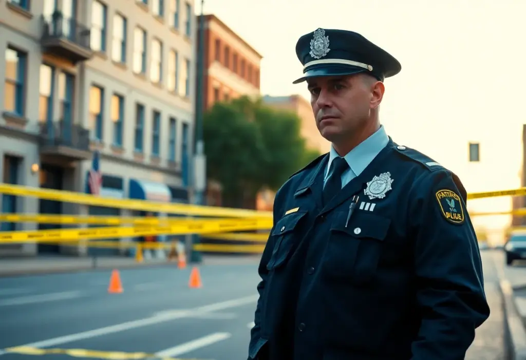 Investigation scene by Johnson City police with evidence markers