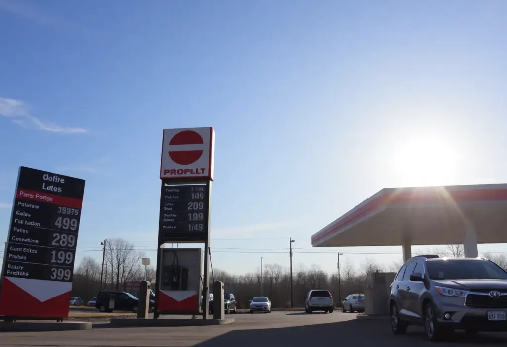 Gas station display showing gas prices in Kingsport-Bristol, TN