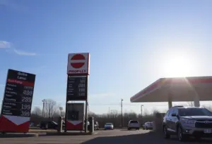 Gas station display showing gas prices in Kingsport-Bristol, TN