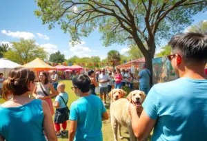 Community members celebrating outdoor event in Morristown