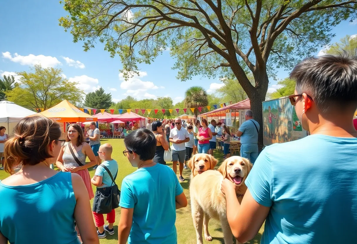 Community members celebrating outdoor event in Morristown