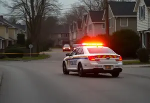 Police car at the scene of a murder-suicide in Bristol, Virginia