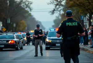Law enforcement officers responding to a threat of violence
