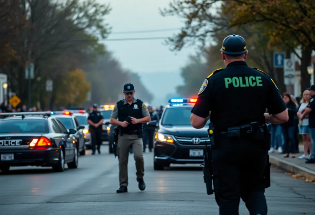 Law enforcement officers responding to a threat of violence