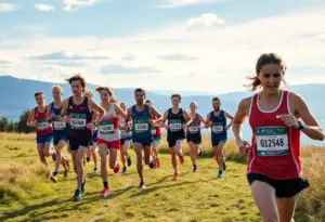 Pulaski County cross country teams in action during the Bristol Cross event.