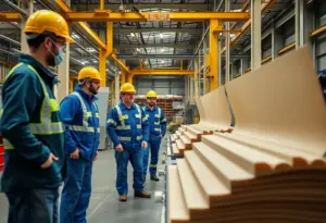 Team members at Strongwell's Highlands facility celebrating five years of safety