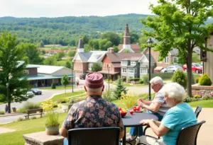 Seniors enjoying outdoor activities in a Tennessee town