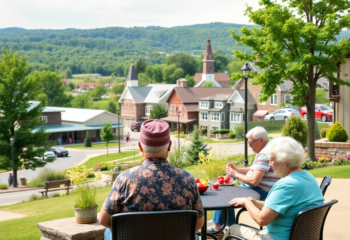Seniors enjoying outdoor activities in a Tennessee town